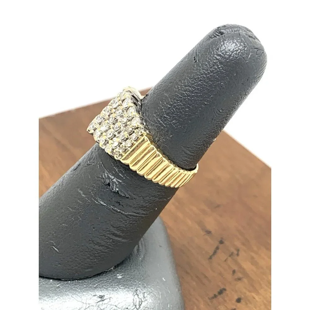 Cocktail Ring Diamond 14k Yellow Gold Cluster 0.75ctw Estate Women's Size 6.5